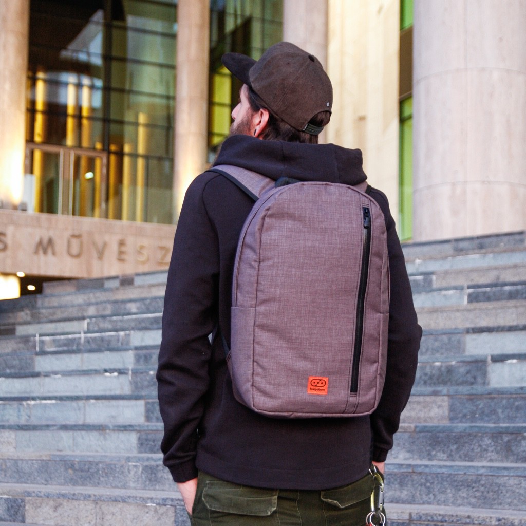 bagaboo urban maze backpack bag on male model